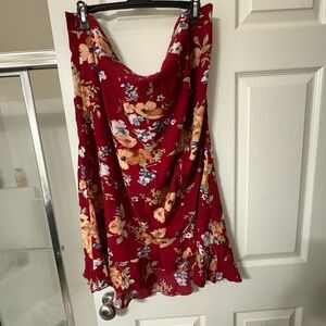SHEIN Floral Red Skirt